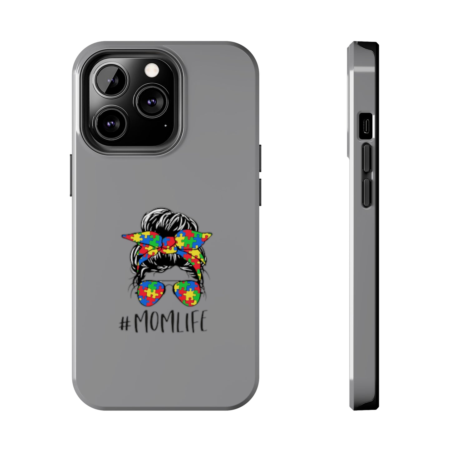 Mom Autism Awareness Phone Case - iPhone 13 Gray