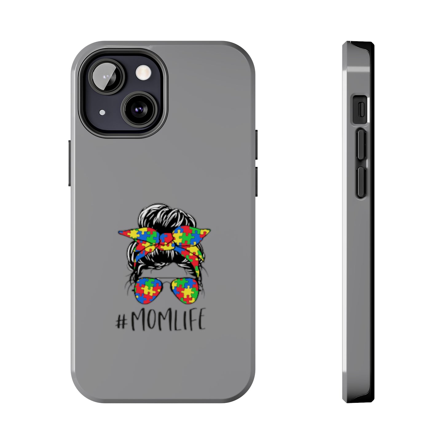 Mom Autism Awareness Phone Case - iPhone 13 Gray