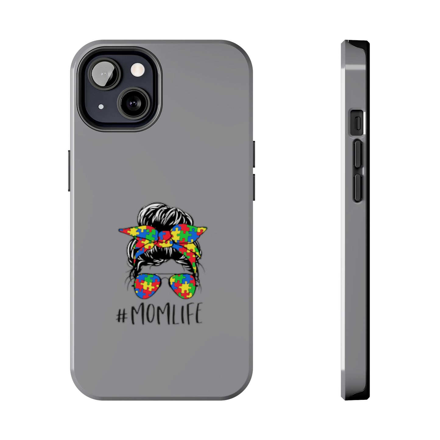 Mom Autism Awareness Phone Case - iPhone 13 Gray