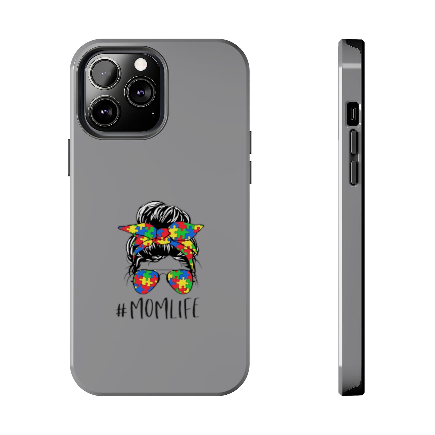 Mom Autism Awareness Phone Case - iPhone 13 Gray
